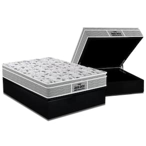 Cama Box Baú Casal: Colchão Espuma D45 Probel  / EP Guarda Costas PróExtreme Plus + Base CRC Suede Black(138x188)