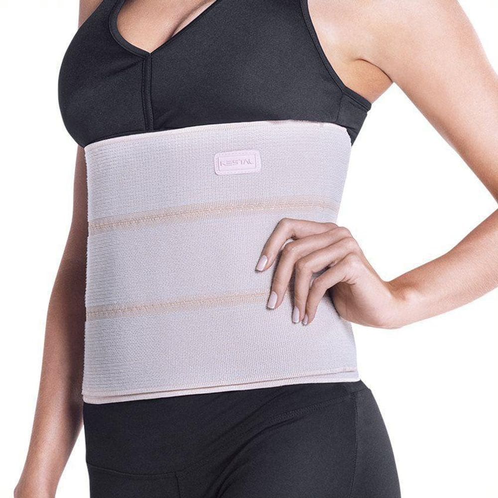 Faixa Abdominal 3 Gomos Elástica Bege Tamanho:G