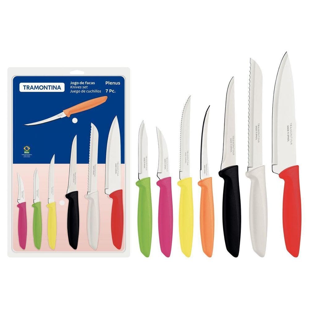 Jogo Facas Tramontina Plenus Lâminas Em Aço Inox E Cabos