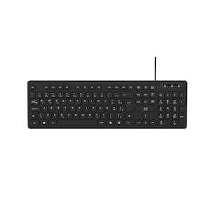 Teclado C/Fio 3 Níveis Ajustáveis Teclas Silenciosas E Conexão Usb Preto Tc144
