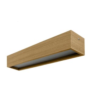 Plafon Madeira Wood Retângular 60X13Cm - 1 Ou 2 Luzes