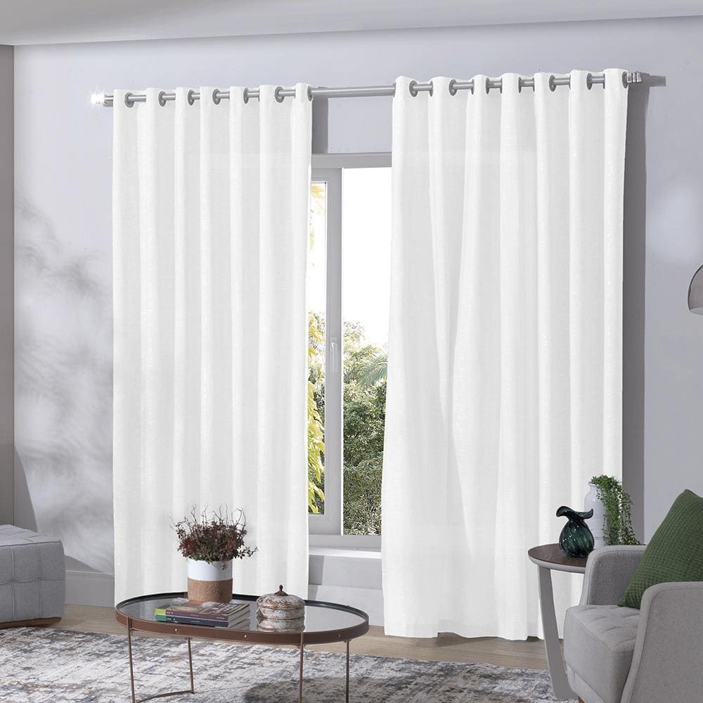 Cortina Duplex Mônaco 3,00X2,30M Branco - Bella Janela