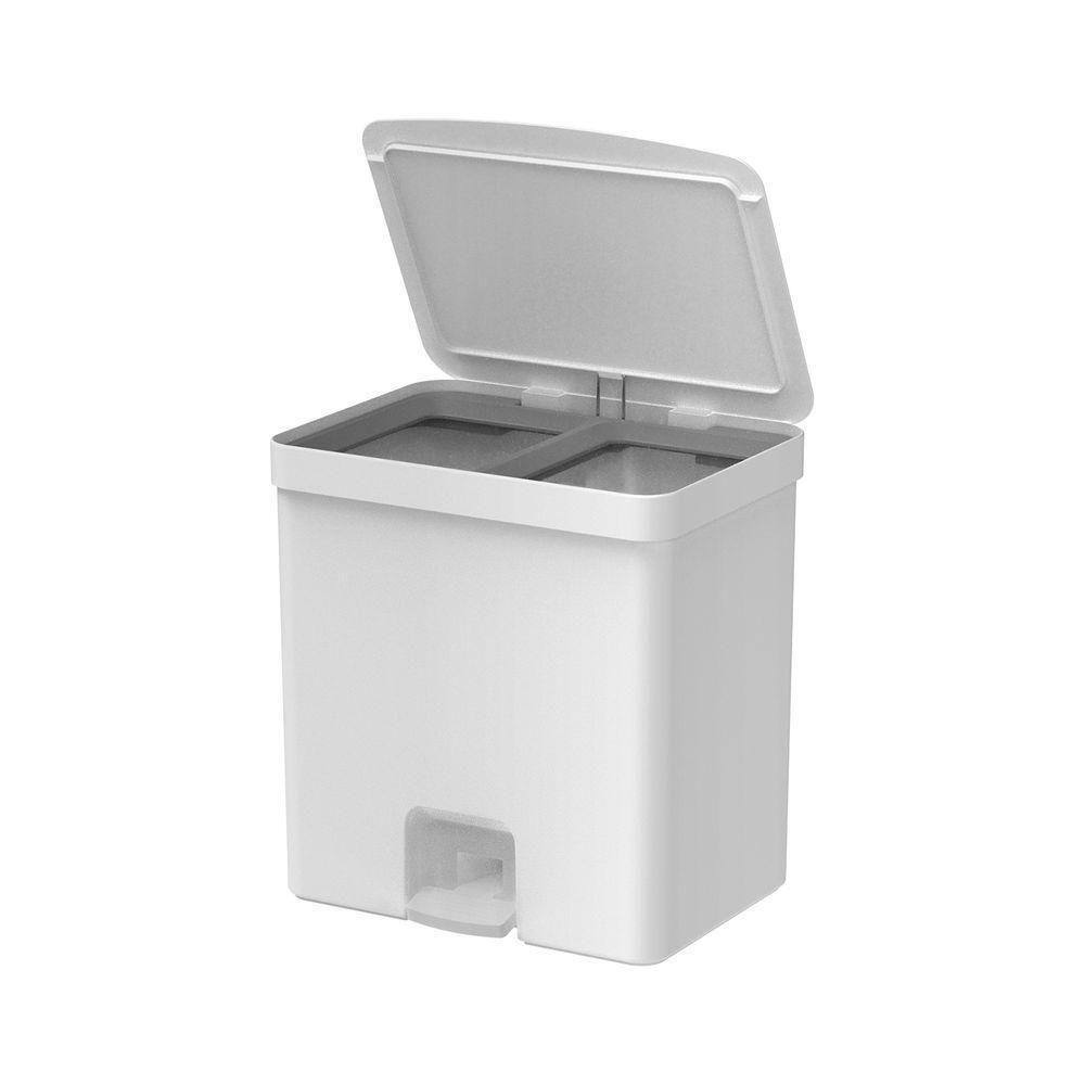 Lixeira De Pedal Trium 20 Litros Com Duplo Compartimento Ou