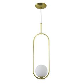 Pendente Pêndulo Globo Branco / Dourado - 1X G9