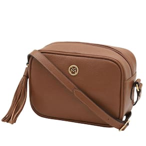 Bolsa Feminina Couro Legítimo Transversal Mariart Titânio