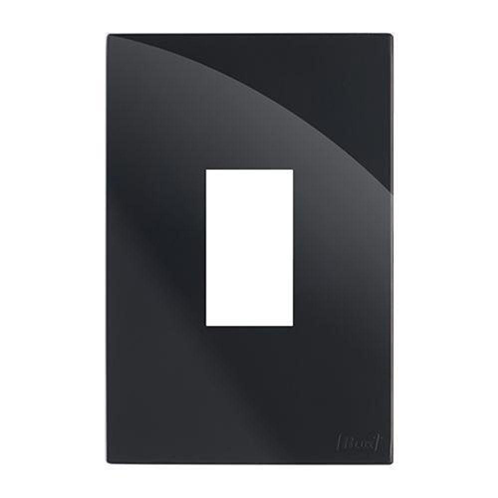 Placa 1 Mod. Vertical Com Suporte 4X2 - Recta Black Gloss