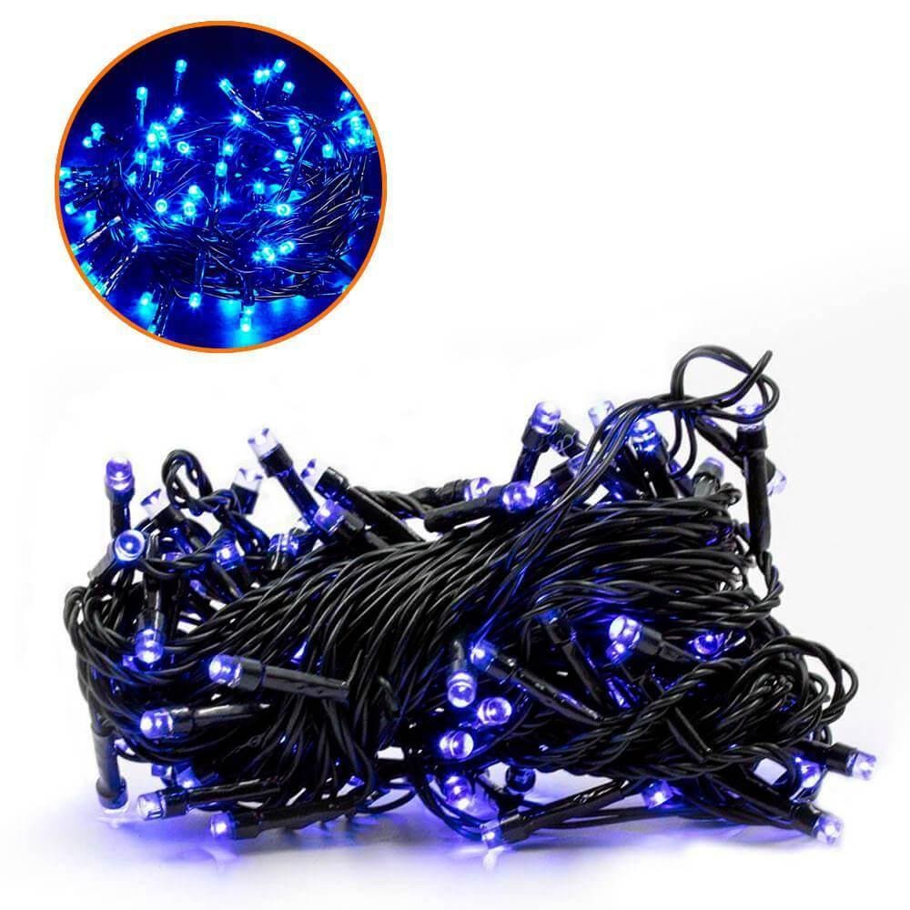 Pisca Pisca Natal Cordão Luz Led Azul 100 Lâmpadas 127V