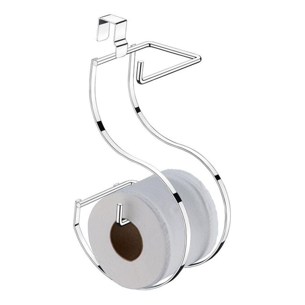 Suporte Duplo Rolo Papel Higiênico P/ Caixa Acoplada Cromado