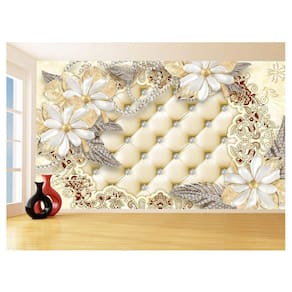 Papel De Parede 3D Floral Textura Sala Flores 3,5M Xfl356