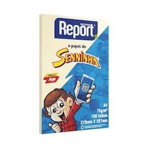 Papel Sulfite A4 Amarelo 75G 100 Folhas Senninha Report