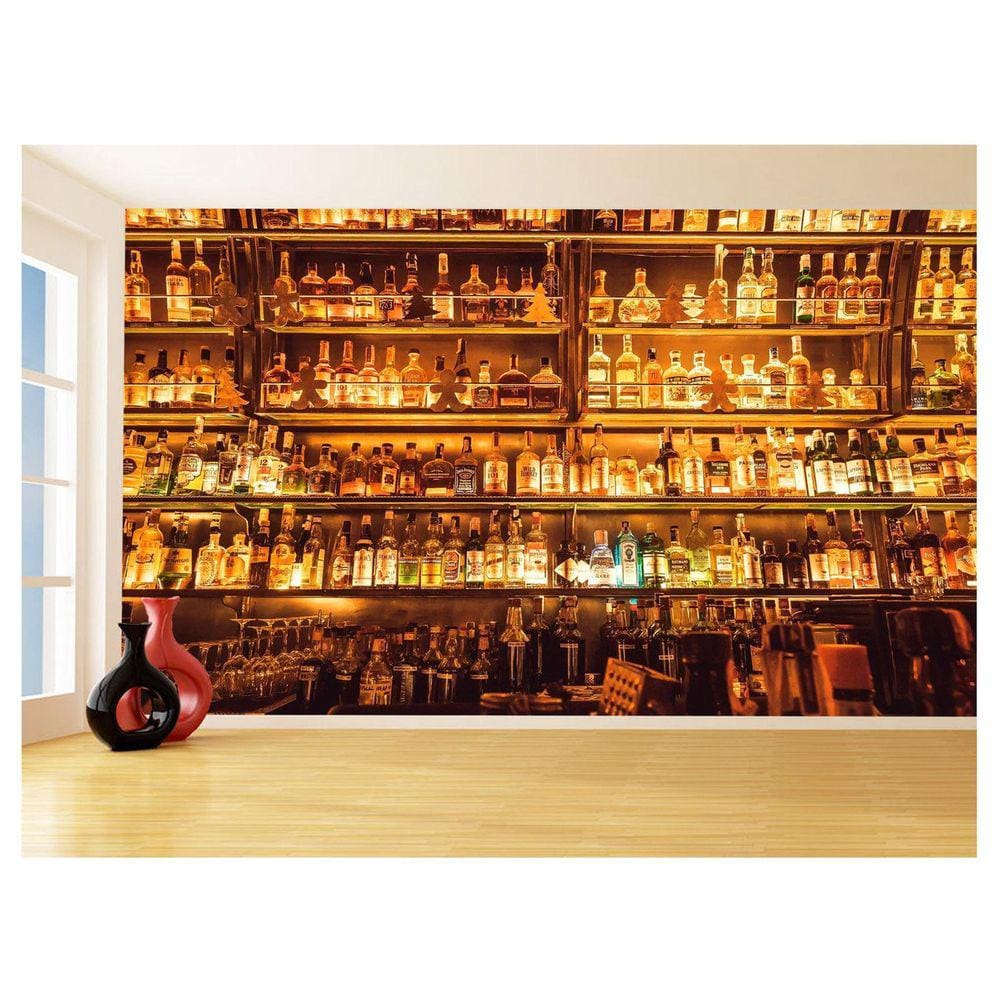 Papel De Parede Bebidas Parede 3D Bar Destilados 3,5M Al266