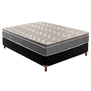 Cama Box Casal: Colchão Espuma D45 Paropas /EP Confort Mega Firme + Base CRC Suede Black(138x188)