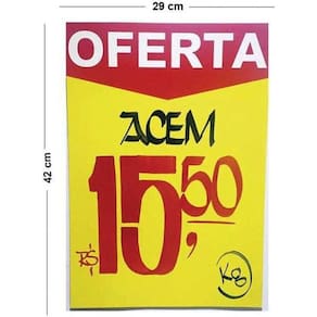 Cartaz Marcação Oferta Amarelo A3 250G 29X42Cm 100Un Radex