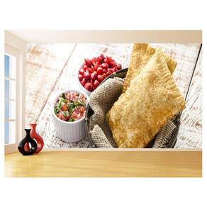 Papel De Parede 3D Alimentos Pastel Feira Sabor 3,5M Al460