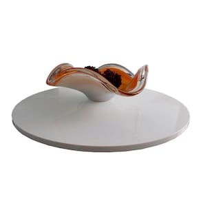 Prato Giratório Decorativo Mesa Sala Jantar 50Cm Branco