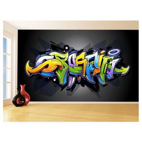Papel De Parede 3D Arte Graffiti Mural Grafite 3,5M Tra82