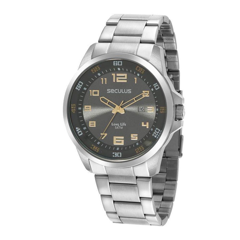 Relógio Seculus Masculino 44011G0Svna2 Casual Prateado