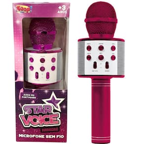 Microfone Sem Fio Bluetooth Karaokê Portátil Usb - Rosa