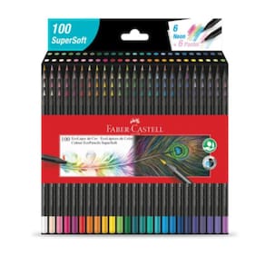 Ecolápis De Cor Faber-Castell Supersoft 100 Unidades
