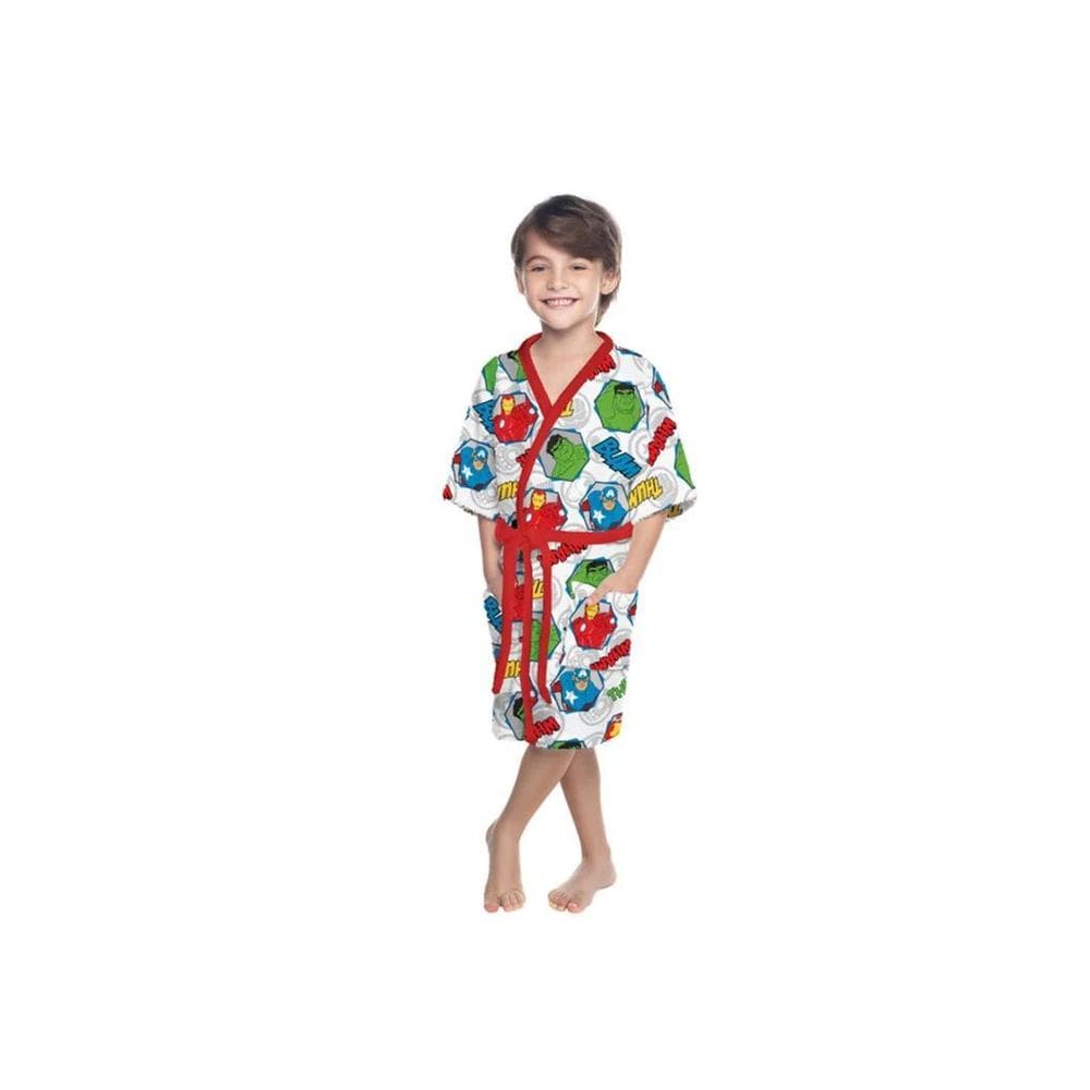 Roupao Felpudo Infantil Quimono Estampado Avengers G Lepper