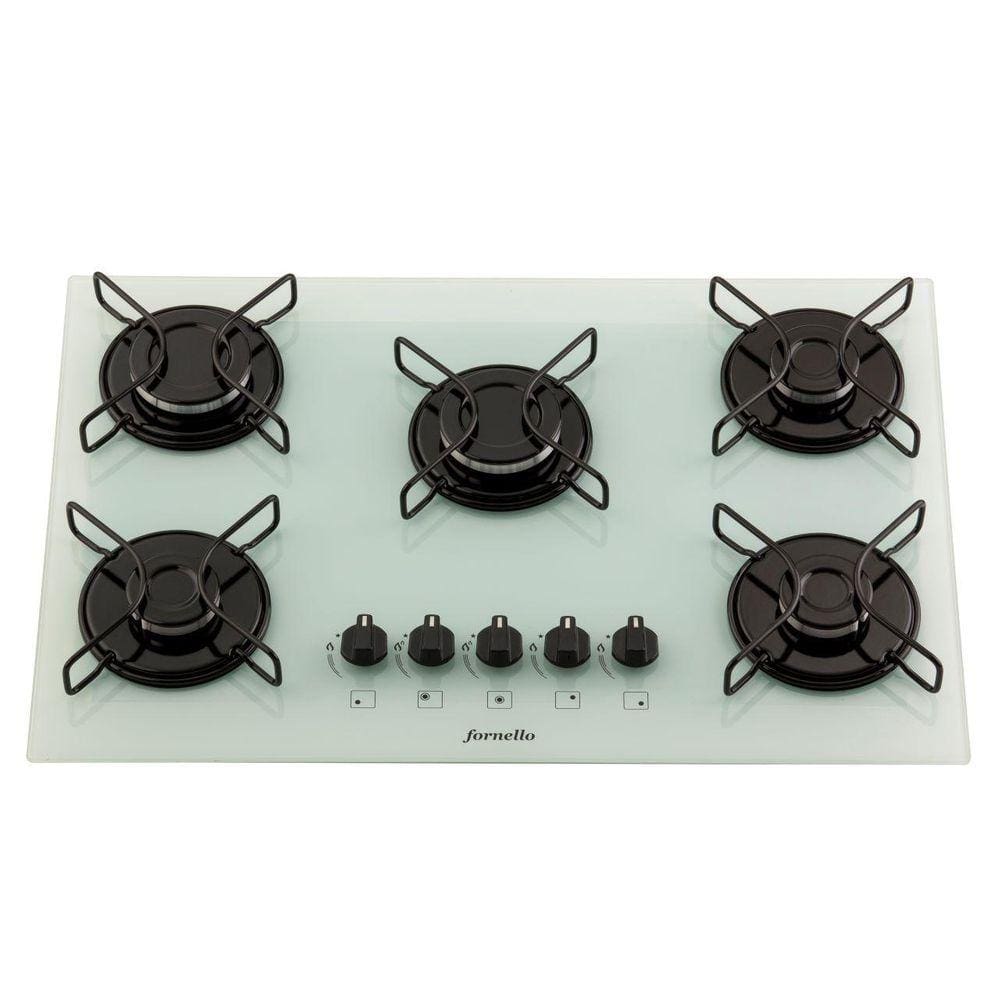 Fogão Cooktop Fornello 5 Bocas Branco Automático