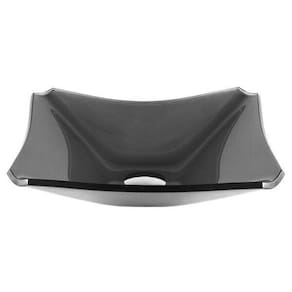 Cuba De Vidro Retangular Chanfrada 39Cm Grafite