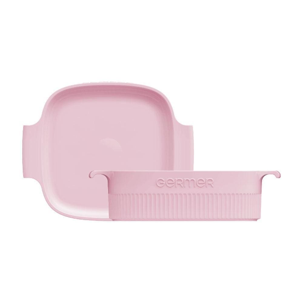 Assadeira 21Cm 3L De Porcelana Germer Quadrada Rosa Fractal