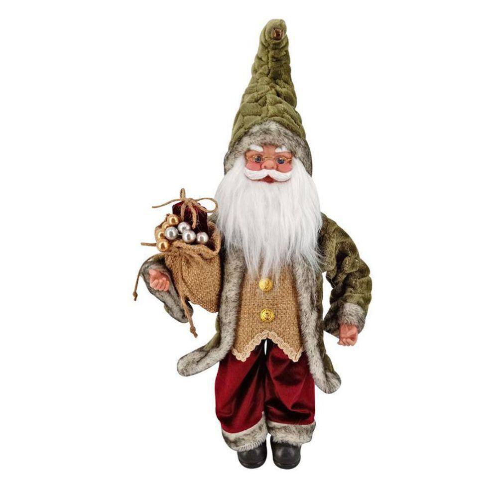 Papai Noel 50Cm Verde/Cinza