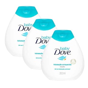 Loção Dove Baby Hidratação Enriquecida com 200ml | Kit com três unidades