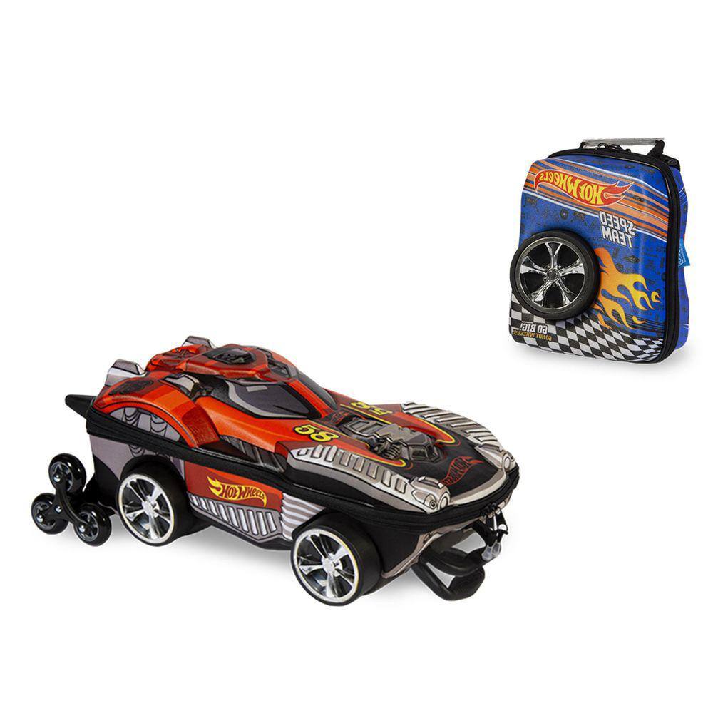 Mochila Escolar 3D Carros Hot Wheels Dune Com Lancheira 2020