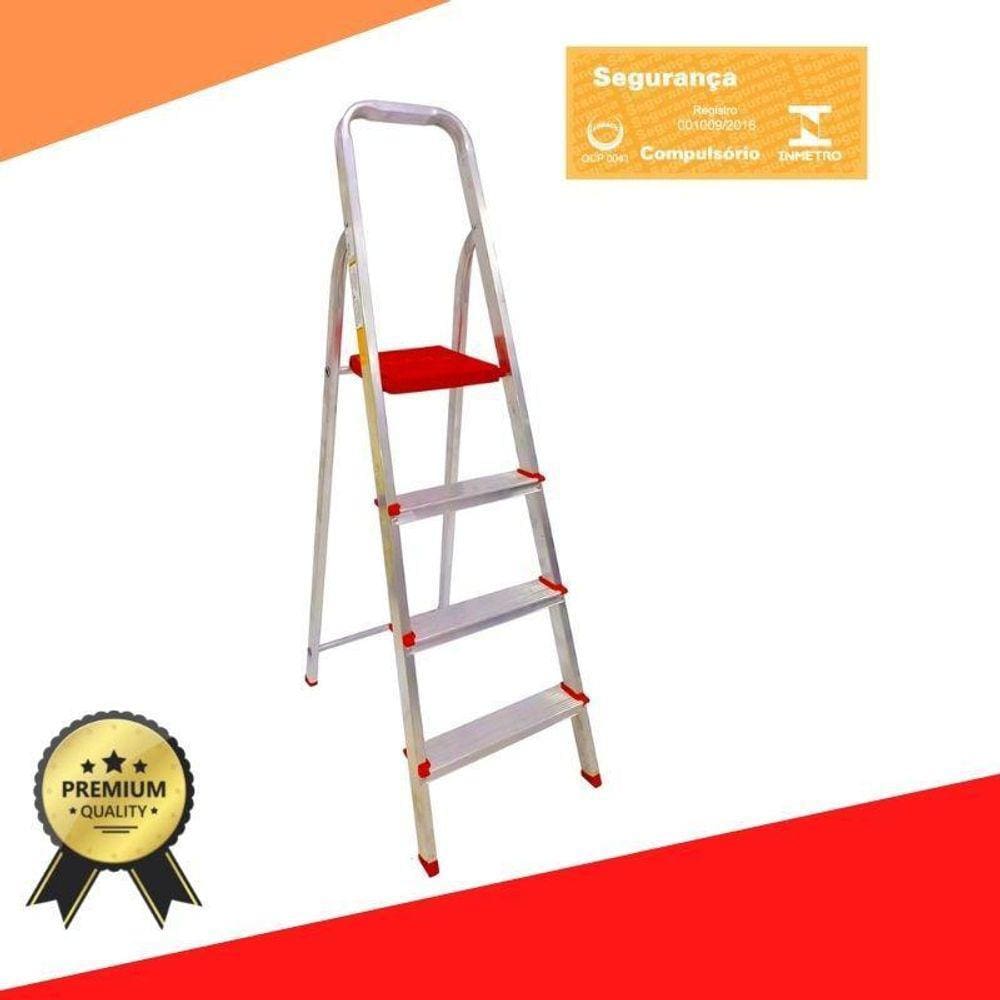 Escada Doméstica De Alumínio 4 Degraus Btf