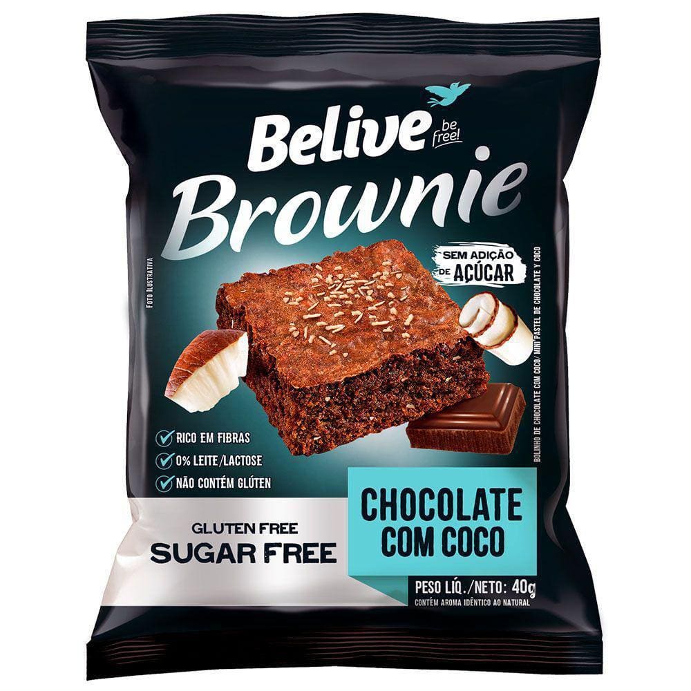 Brownie Chocolate Coco Zero Belive 40G - 10 Unidades