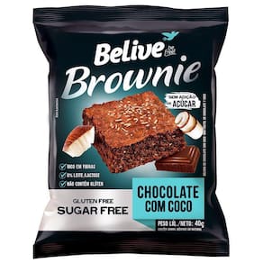 Brownie Chocolate Coco Zero Belive 40G - 10 Unidades