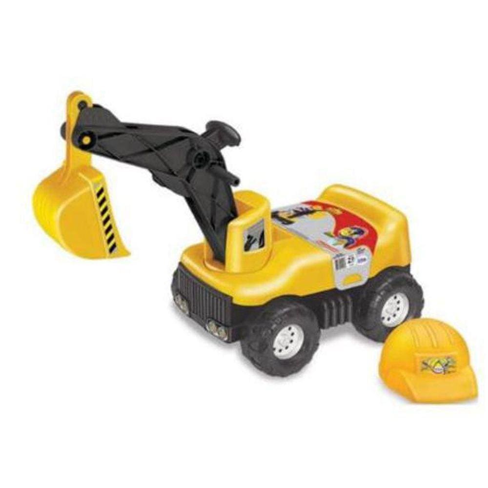 Caminhão Max Escavadeira Para Sentar Com Capacete Amarelo