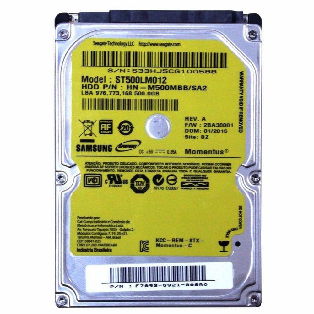 Hd Para Notebook 500Gb 5400Rpm Samsung 9142