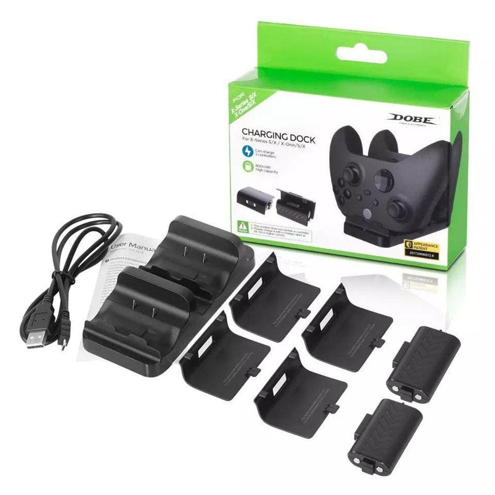 Base Dock Carregador 2 Controle Xbox Series S X +2 Baterias