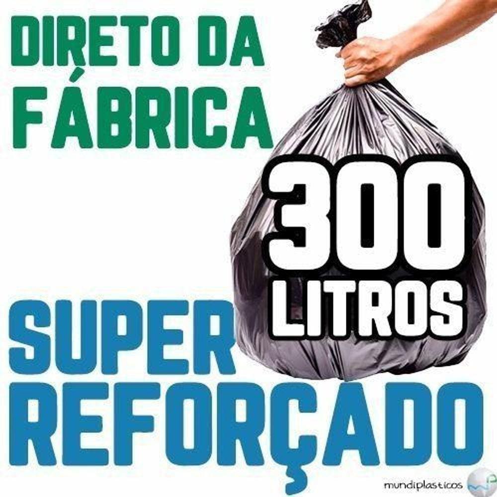 Saco De Lixo 300 Litros 100Un Preto Super Reforçado