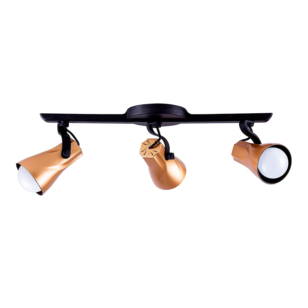 Luminária de Teto Spot Trilho Direcionável Octa 3 Lâmpadas Praia Litoral E27 Bivolt