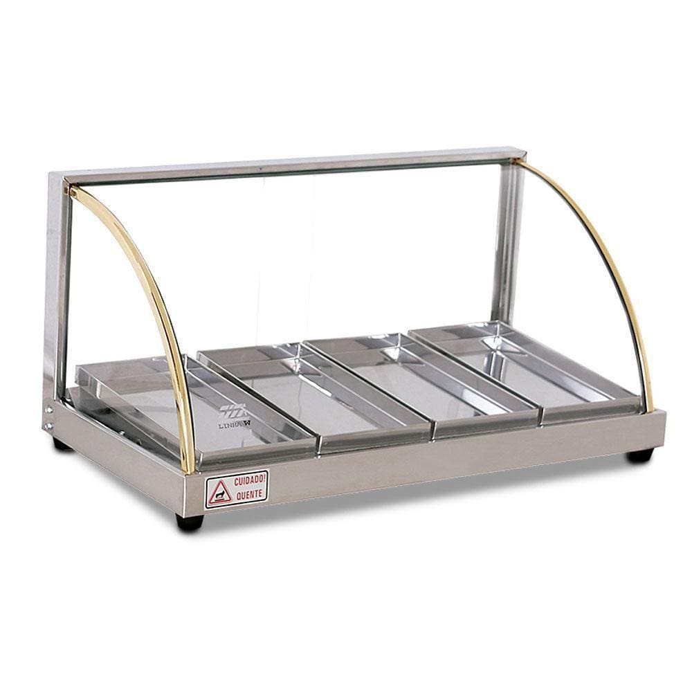 Estufa De Salgados 4 Bandejas Vitrine Aquecedora Inox 220 V