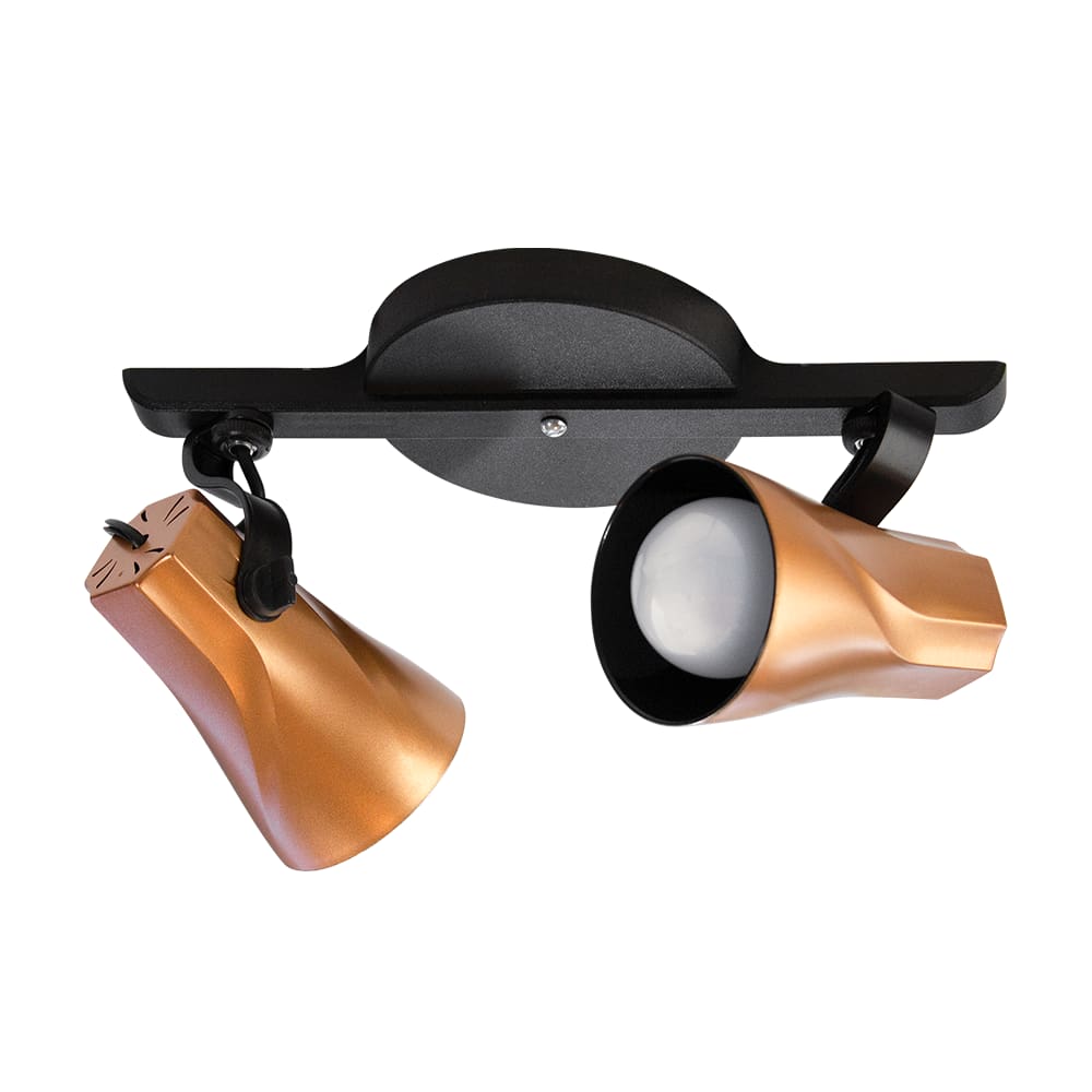 Luminária de Teto Spot Trilho Direcionável Octa 2 Lâmpadas Praia Litoral E27 Bivolt