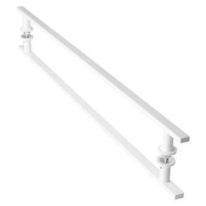 Puxador De Porta Branco Vidro Pivotante Madeira 70cm M.S
