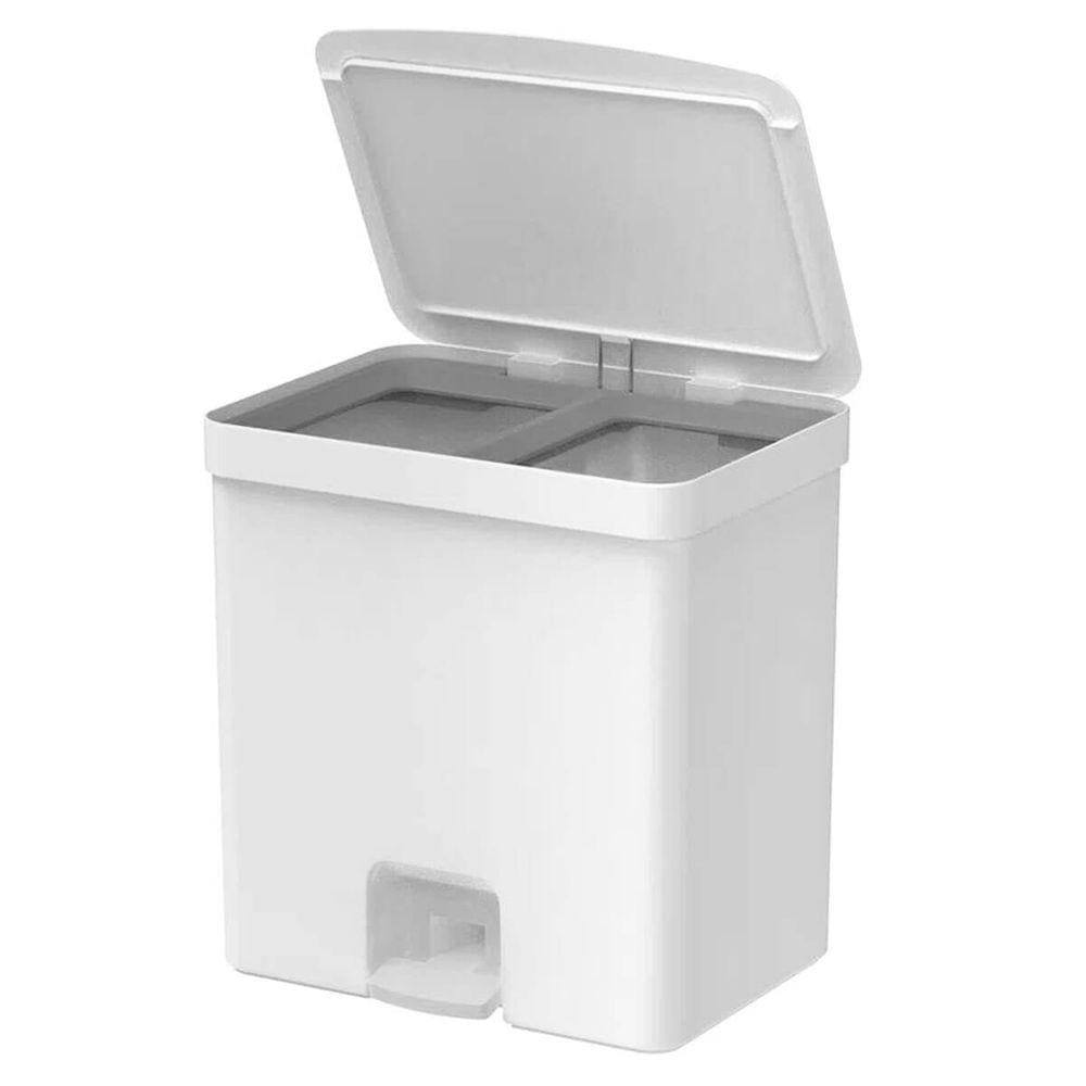 Lixeira Coleta Seletiva com Pedal para Cozinha 20L Trium Duplo Compartimento OU