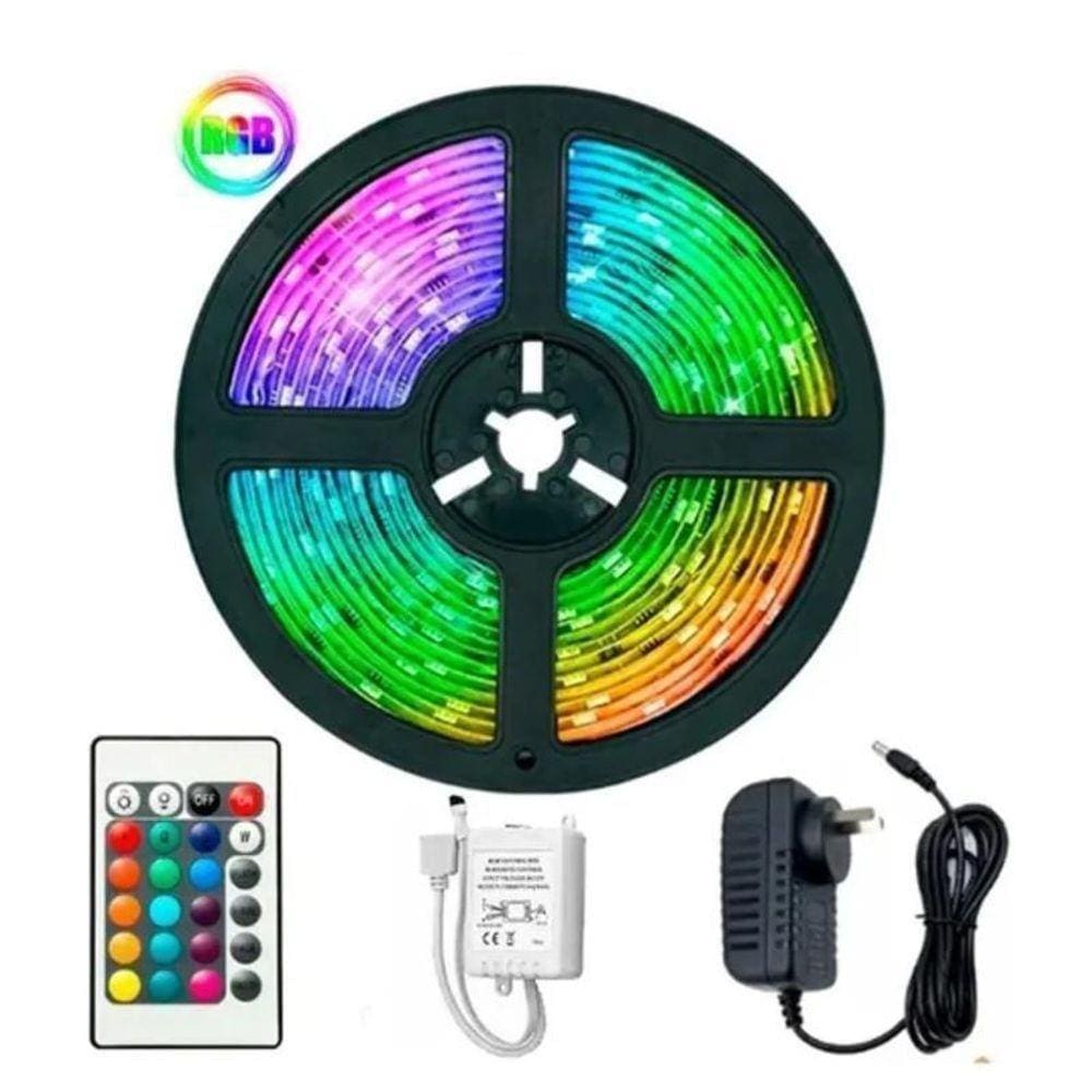 Fita Led Colorida A Prova Dagua Luz Led + Fonte