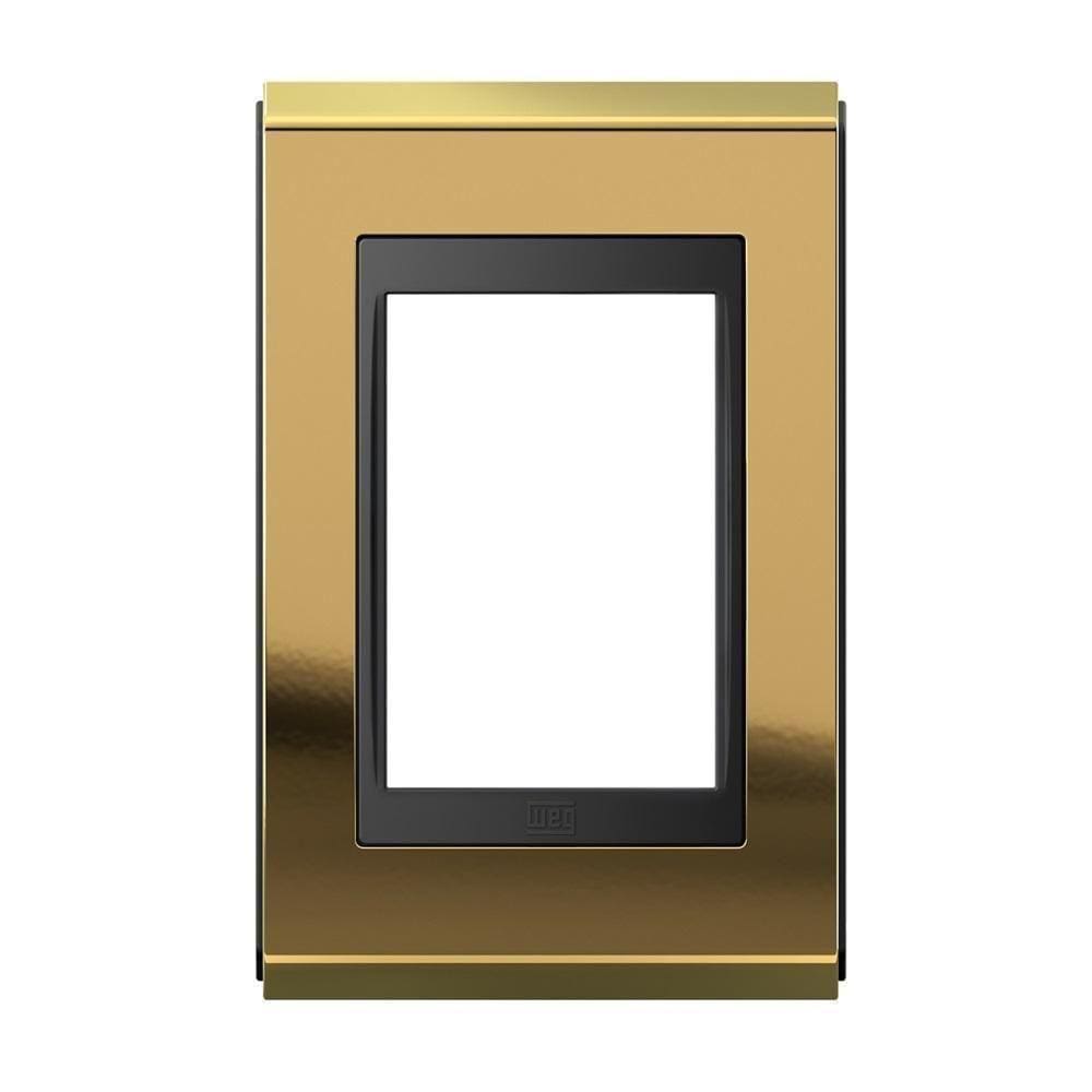 Placa 4X2 Para 3 Módulos Refinatto Concept Ouro E Preto