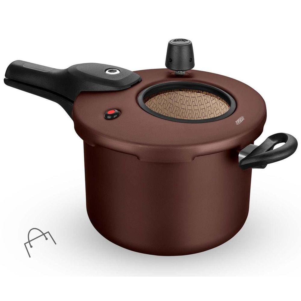 Panela de Pressão com Visor de Vidro e Fechamento Externo 4,5 Litros MTA Chocolate