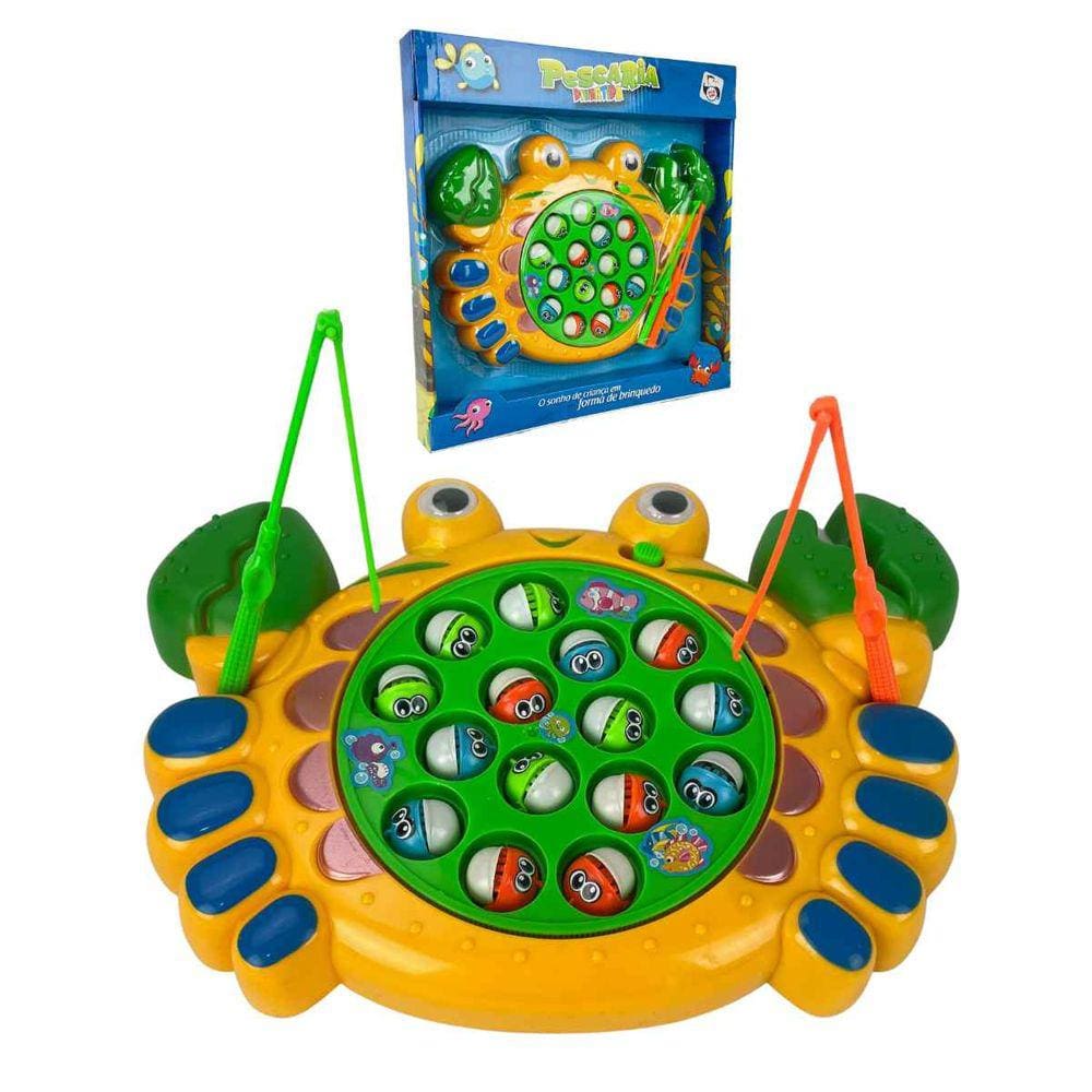 Brinquedo Jogo Pesca Peixe Grande Infantil Pescaria Maluca 24 peixes - BBR  Toys