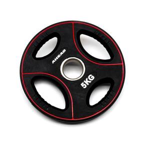 Anilha Furo Olímpico Polyurethane Profissional 5Kg Preto