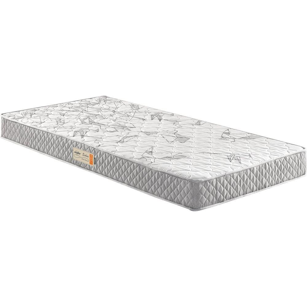 Colchão Solteiro Ecoflex Espuma D23 Ecoline Bordado Bordado 88x188x14cm Cinza