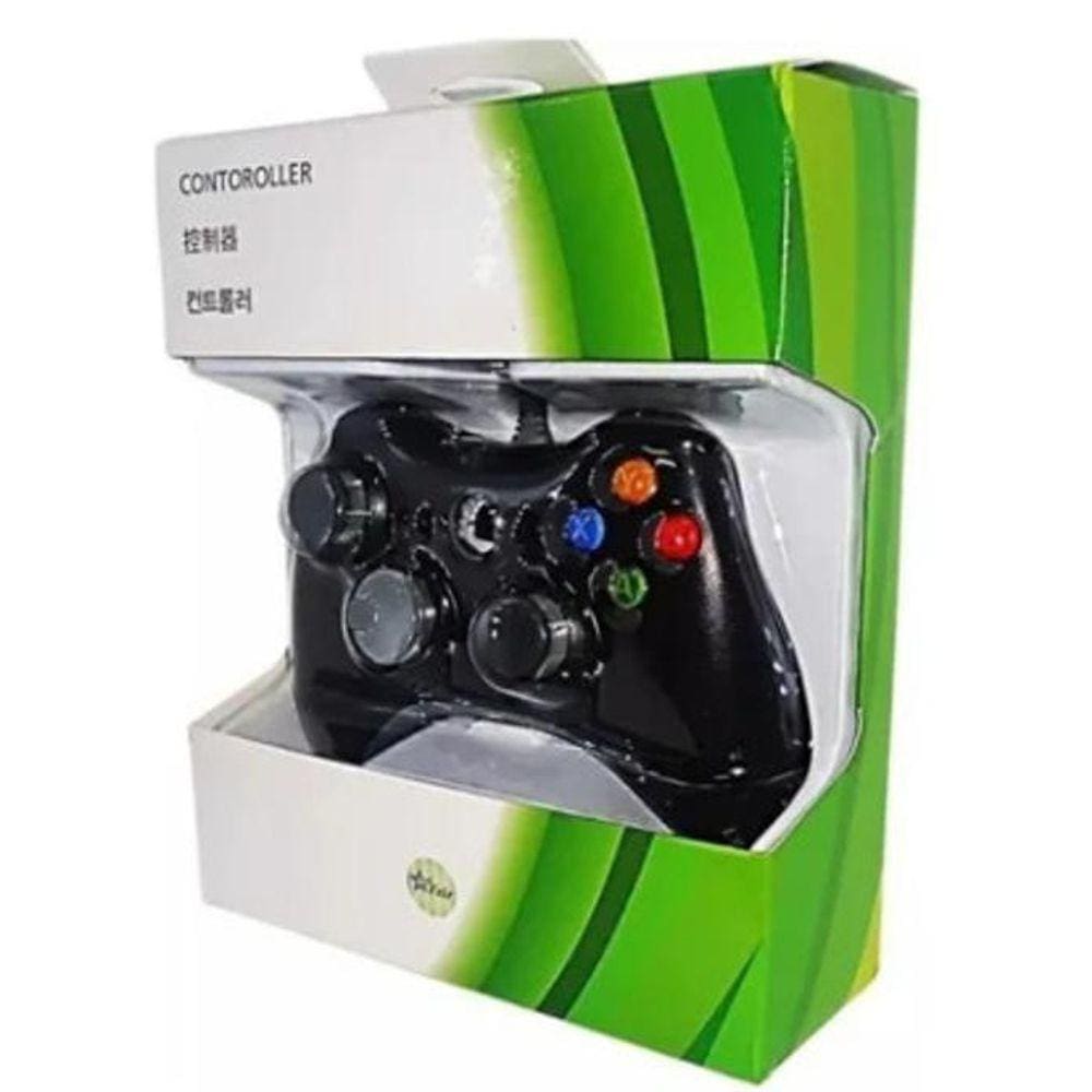 Controle Com Fio Para Xbox 360 Slim / Fat E Pc Joystick