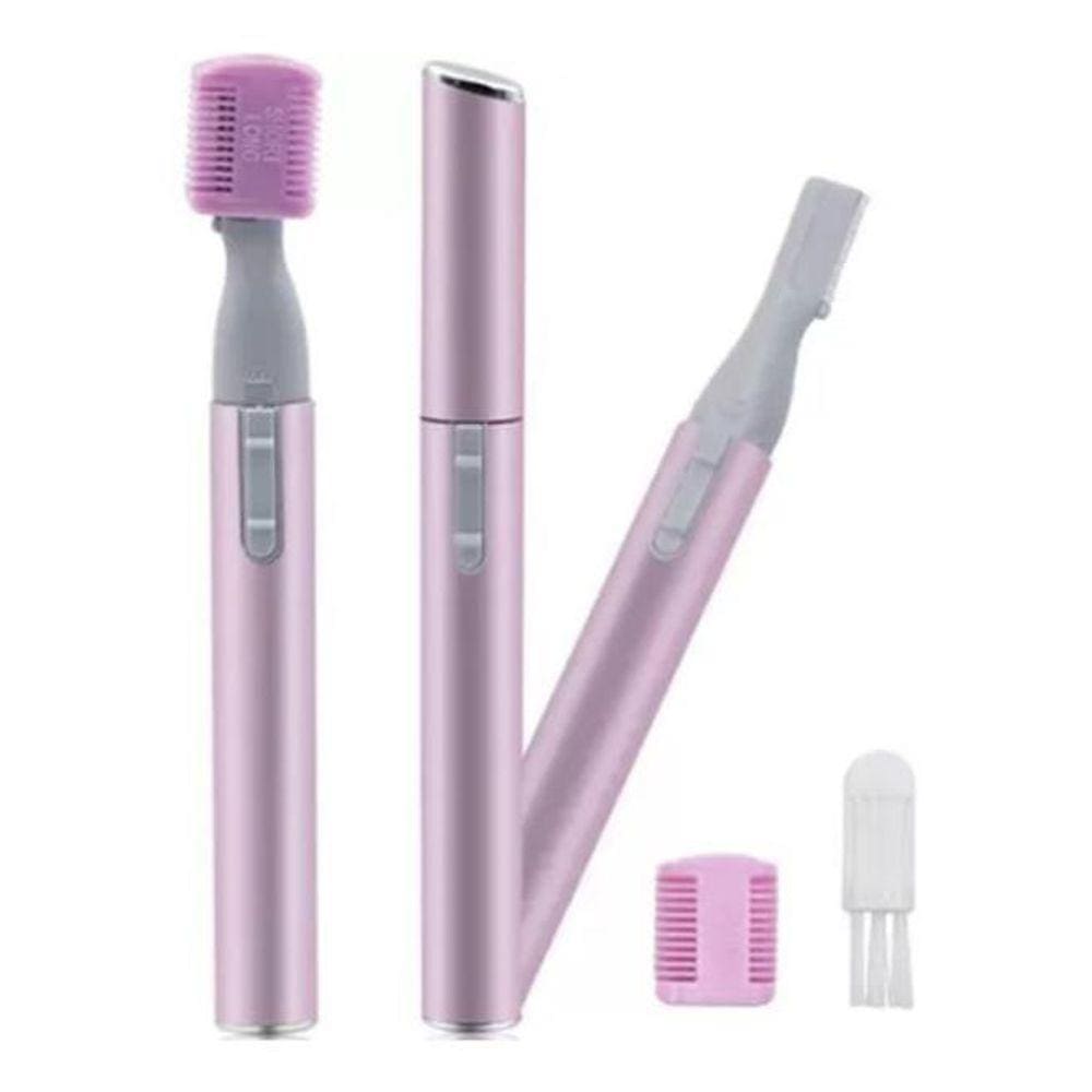 Depilador Eletrico Bigode Aparador Pelo Facial Orelha - Rosa
